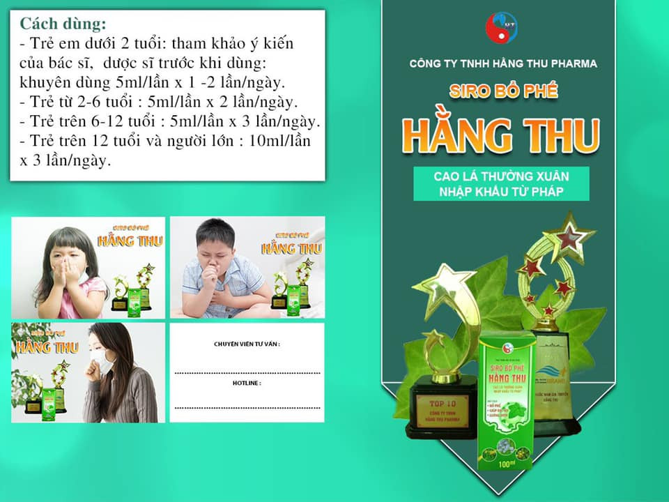 Siro Bổ Phế Hằng Thu Giúp Hết Ho, Bổ Phổi
