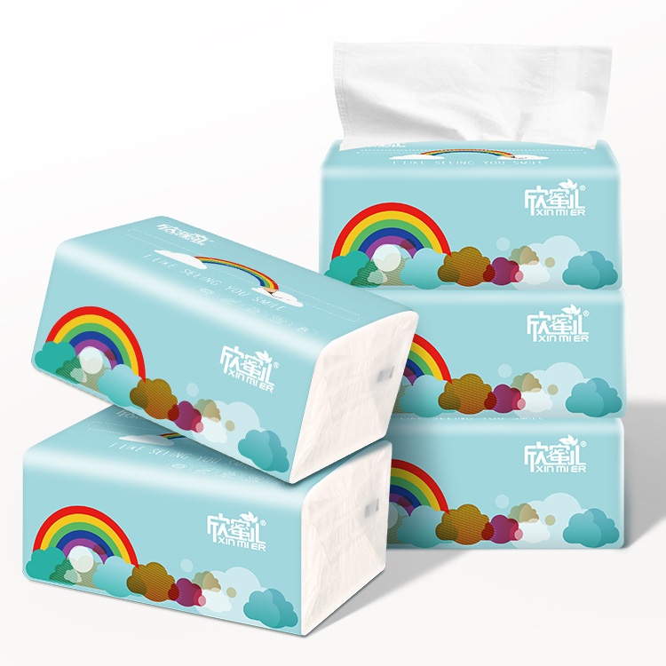 Giấy ăn cầu vồng Xin Mier 3 lớp siêu dai thùng 30 gói