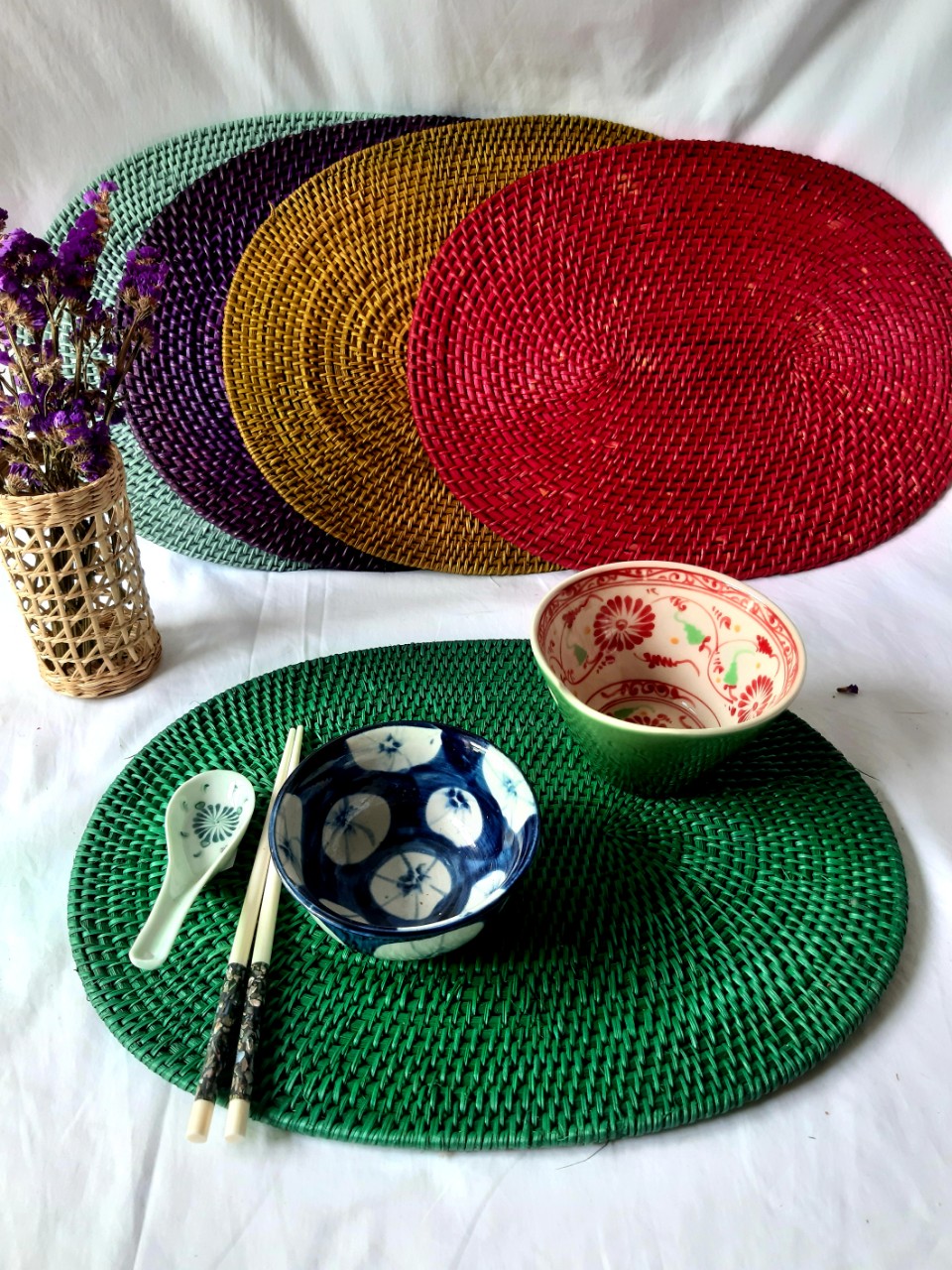 Tấm lót trang trí oval làm từ mây hoa văn truyền thống Việt Nam Nhiều Kích Thước Hình Dạng Và Màu Sắc Xinh Xắn Dùng Để Trang Trí Nhà Cửa Phụ Kiện Chụp Hình, Quà Tặng Cho Bạn Bè Quốc Tế
