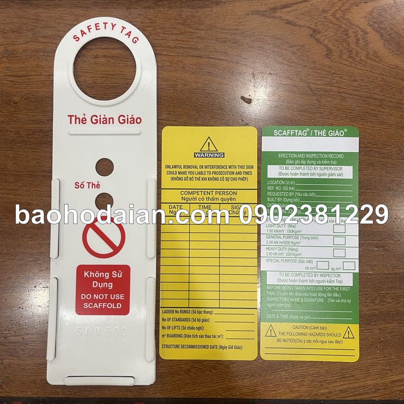 Thẻ dàn giáo SCAFFOLO TAG  nhựa HDPE