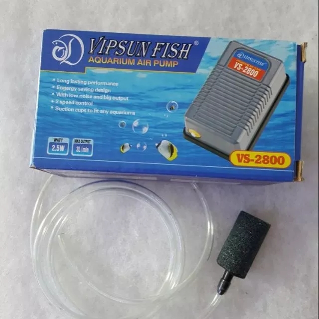 Combo máy sủi oxy 1 vòi, dây oxi, cục sủi cho hồ cá