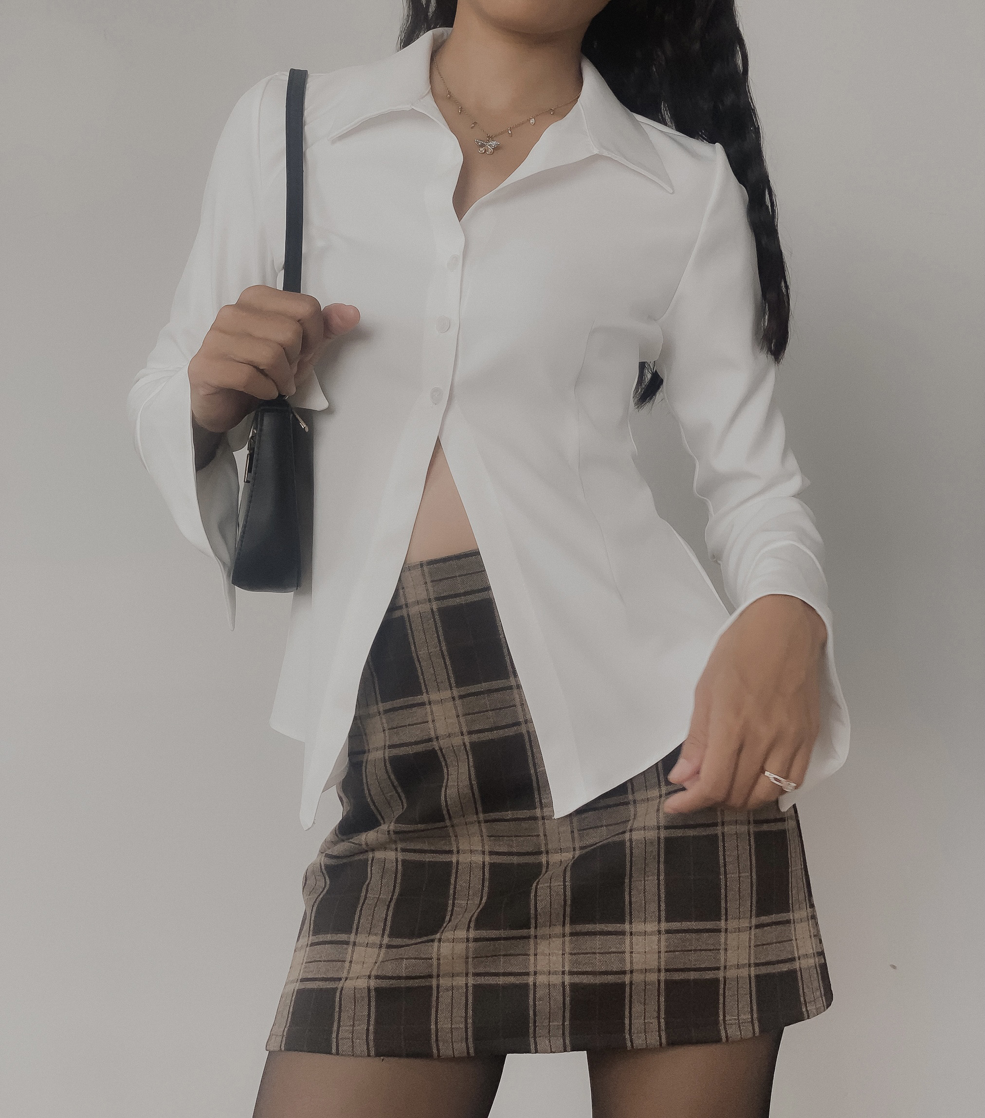 DALLA Áo sơ mi nữ phom ôm tay dài (SM04)