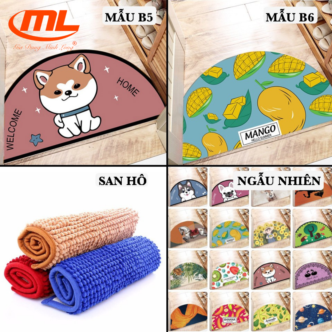 [ THẢM LAU CHÂN ] THẢM BÁN NGUYỆT 3D