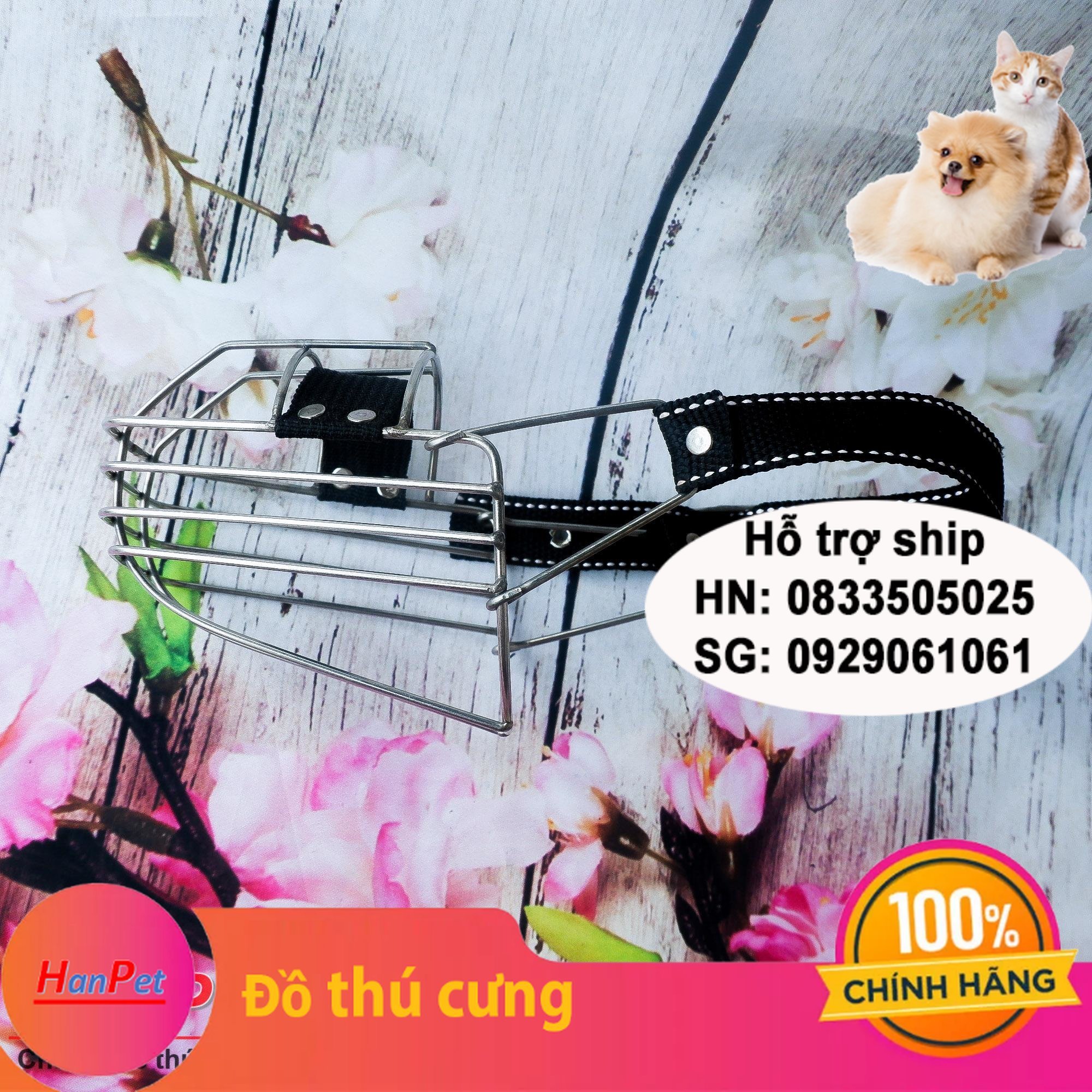 Hanpet - rọ mõm cho chó - rọ mõm inox không gỉ chó to 20- 33kg 375e- hp10475tc