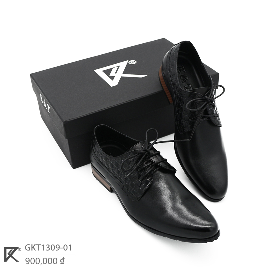Giày Tây Nam Thủ Công Da Bò Thật K&T Black
