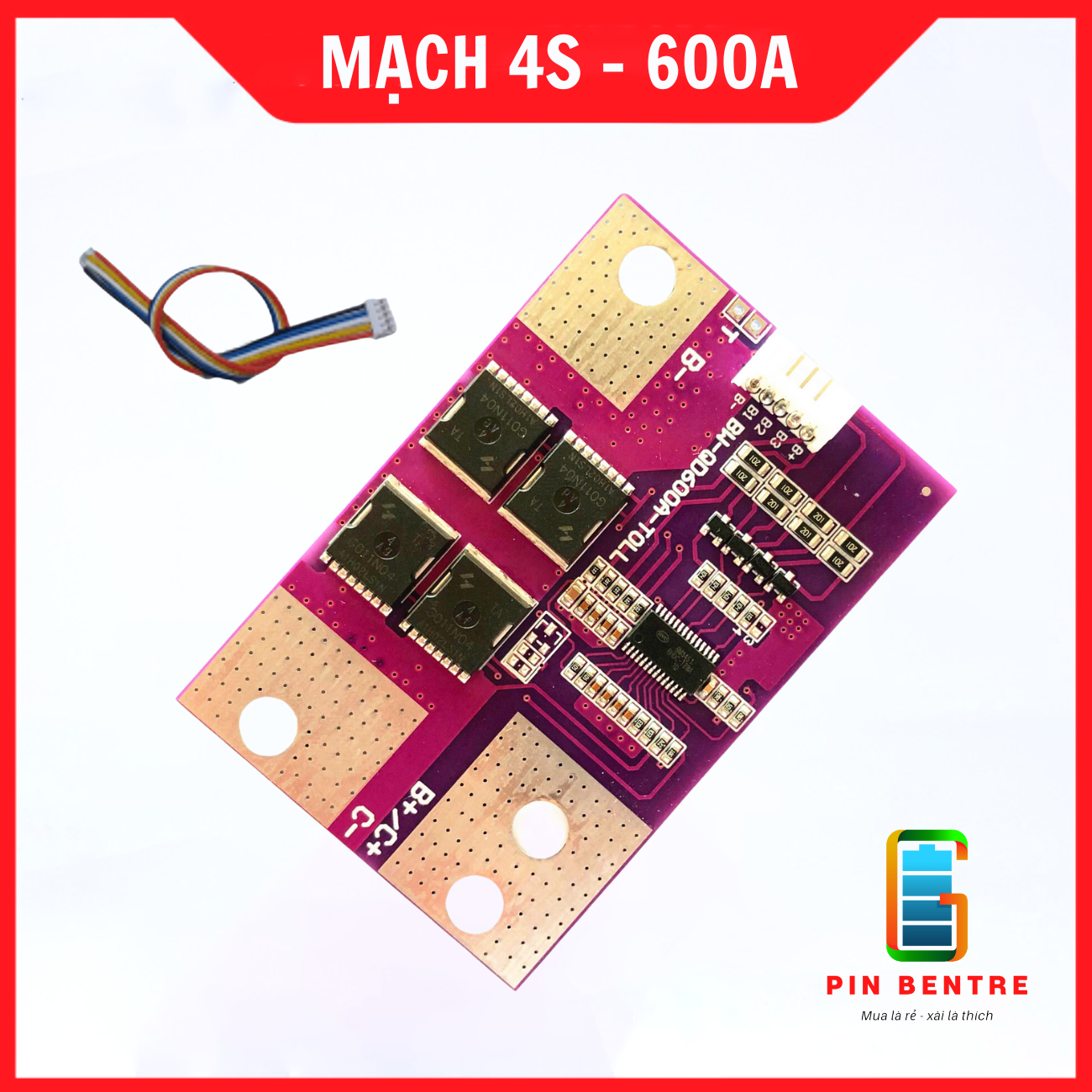 Mạch 4s 600A cho Pin sắt Phosphate chuyên đề Xe Máy