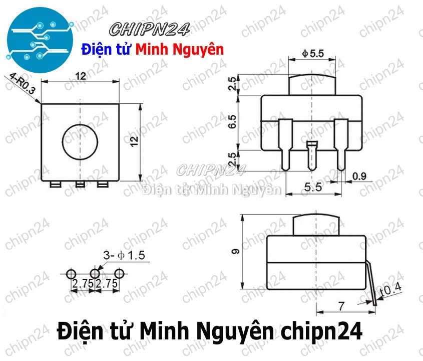 [3 cái] (F103.10) Công tắc đèn pin 3P 223YD - HH002845