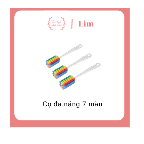 Dụng cụ cọ rửa bình sữa, cốc chén, ly đa năng 7 màu.