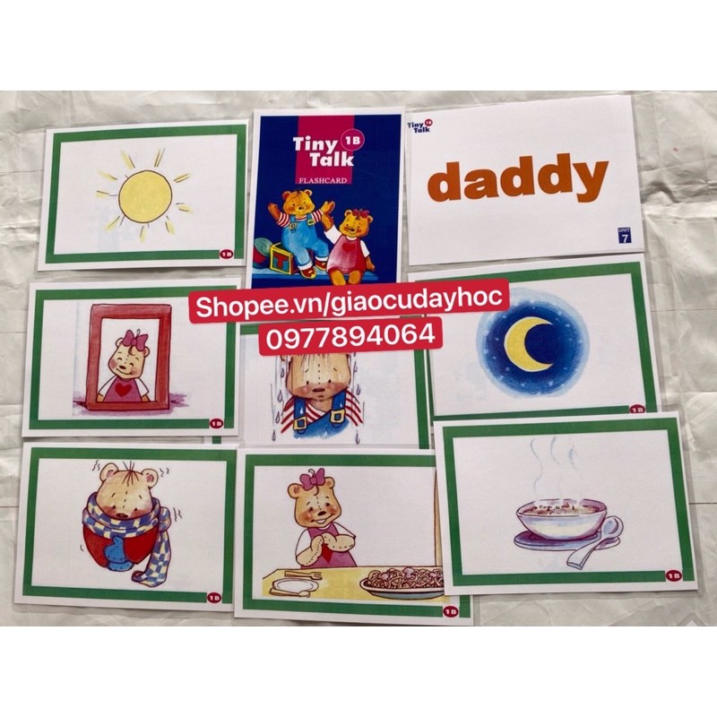 Flashcard Tiny Talk 1A-1B ( khổ A5 - ép plastic bền đẹp )