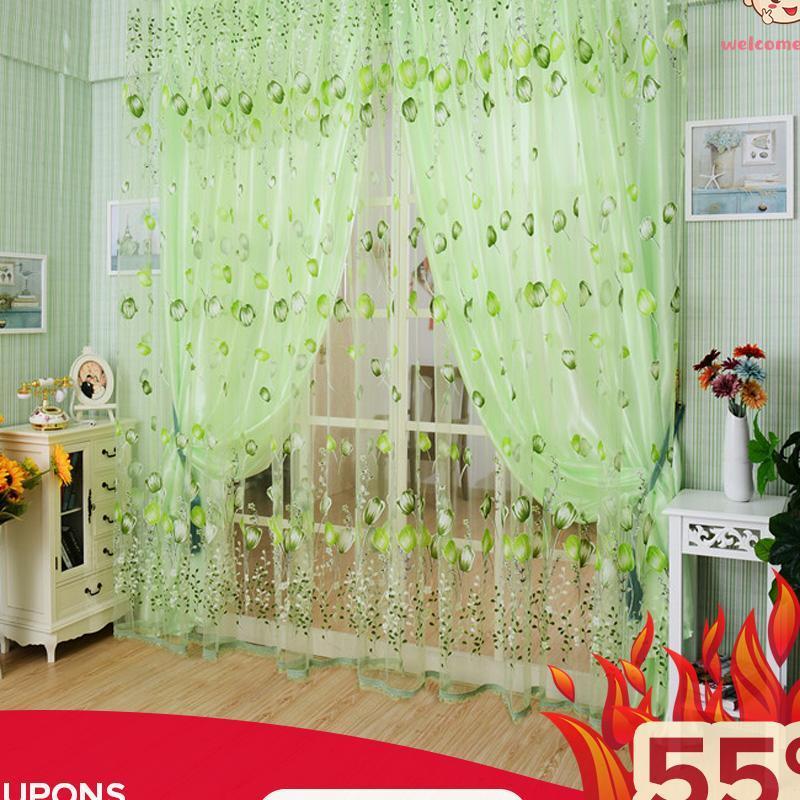 Sang trọng Phòng Hoa Tulip Curtain Xanh Lá-Quốc Tế