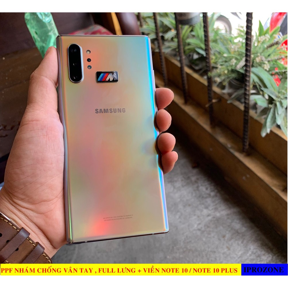 Dán ppf nhám chống vân tay· full lưng+viền cho samsung note 10/note 10 plus