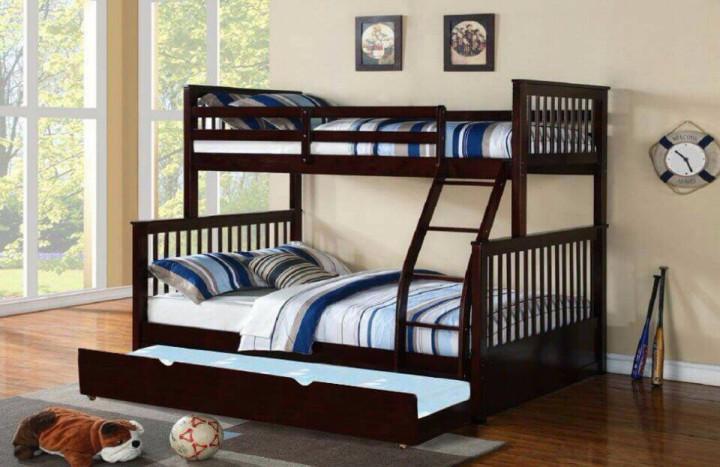 Giường 3 Tầng K.Bed Gỗ Tự Nhiên, mẫu mã sang trọng, độ bền cao cùng với sự tinh tế,  tiết kiệm được tối đa không gian trong gia đình