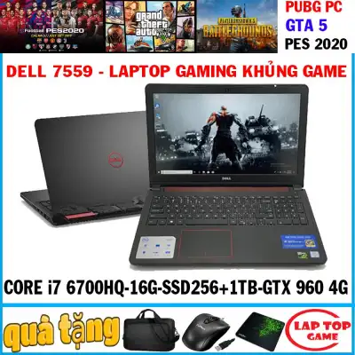 [Trả góp 0%]Dell 7559 - quái vật game Core i7-6700HQ ram 16gssd 256g+ hdd 1tb VGA GTX 960M- 4G màn 15.6″ Full HD 1920*1080