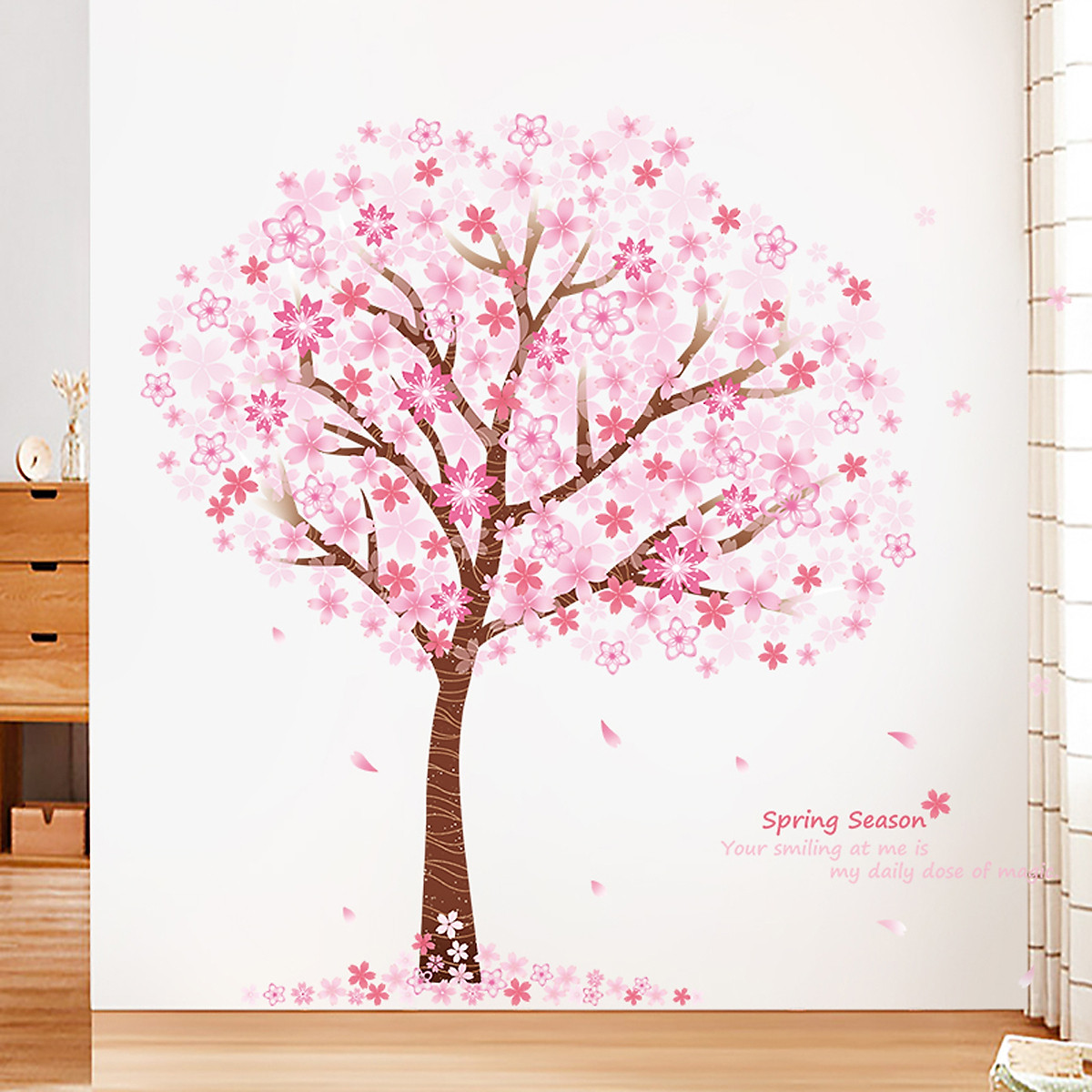 [HCM]DECAL DÁN TƯỜNG TẾT CÂY ĐÀO HỒNG NHỎ