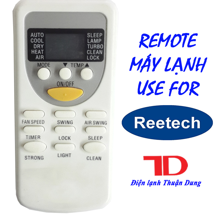 Remote, điều khiển máy lạnh Reetech Nút Cam - Điện Lạnh Thuận Dung