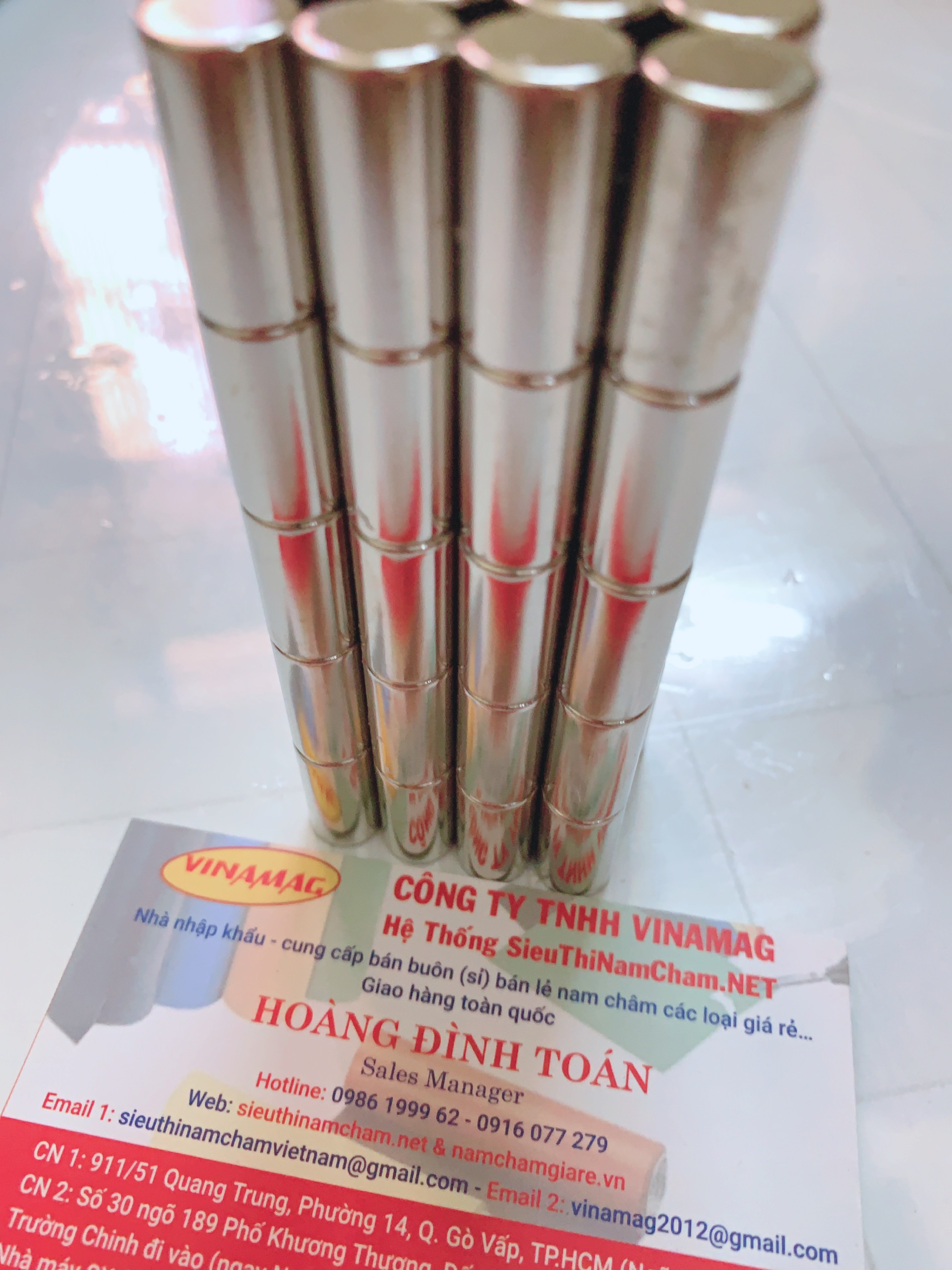 Nam châm trụ tròn đất hiếm D10x20mm(siêu hút)
