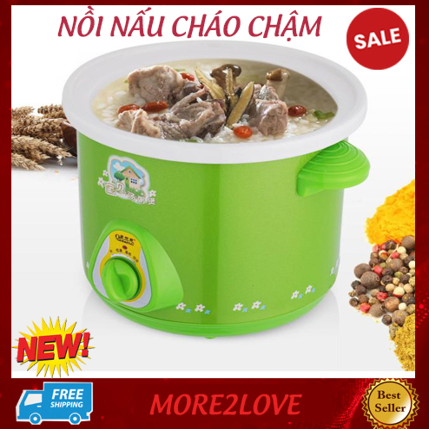 Nồi Nấu Cháo Chậm Loại Tốt - Thiết Kế Chắc Chắn, Dễ Dàng Sử Dụng, Giữ Nhiệt Tốt Và Không Gây Phản Ứng Hóa Học Khi Nấu Ăn - Nồi Kho Cá Ngon Như Ở Nhà Hàng, Nồi Áp Suất Hầm Cháo Cho Bé Ăn Ngon, Nồi Hầm Cháo Giá Rẻ - More2Love