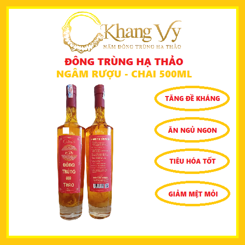 Đông trùng hạ thảo ngâm rượu C-Khang Vy (Chai 500ml)
