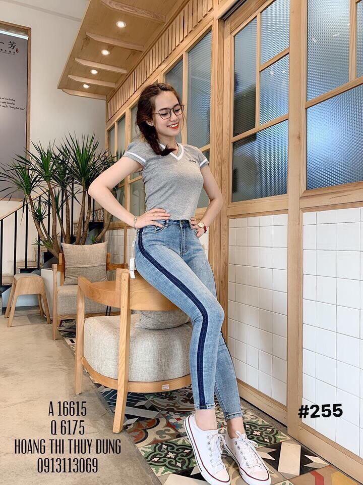 QUÂN JEAN DÀI NỮ _ PHỐI SỌC MÀU HOT