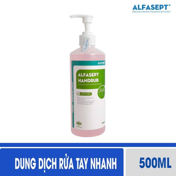 Nước rửa tay sát khuẩn ALFASEPT Handrub 500ml - Nước rửa tay khô, dung dịch rửa tay nhanh, rửa tay sát khuẩn