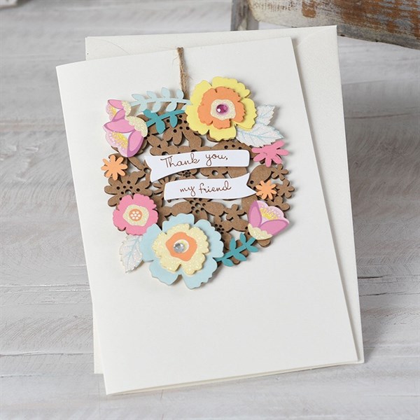 [1Pcs] Thiệp 3D Sáng Tạo Hàn Quốc Korean Creative 3D Greeting Card Flower Wreath Ornament Card To Friend