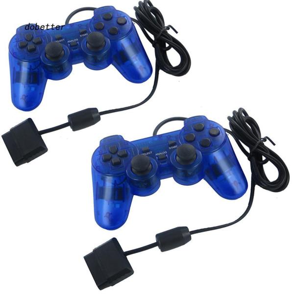 Bảng giá Tay cầm PS2 xanh dương trong suốt có rung PlayStation PC - tương thích với PS1 Phong Vũ