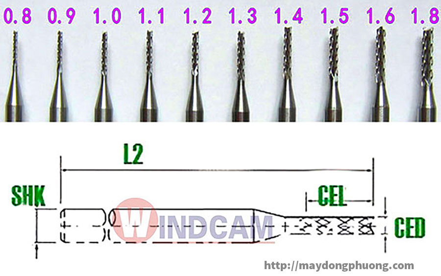 Mũi phay mạch CNC | Dao quả dứa
