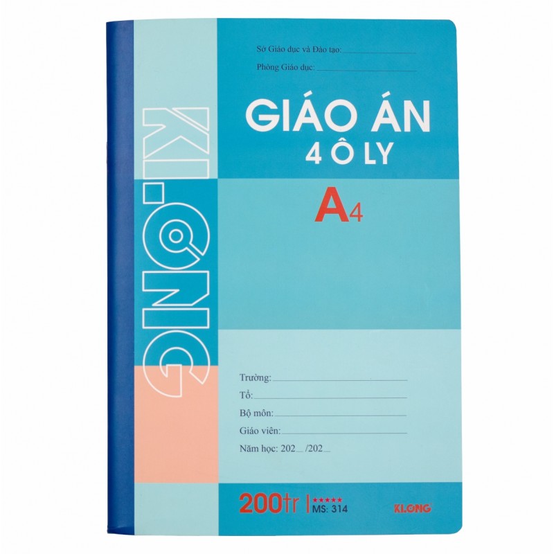 Sổ giáo án 4 ôly 200 trang Klong 314