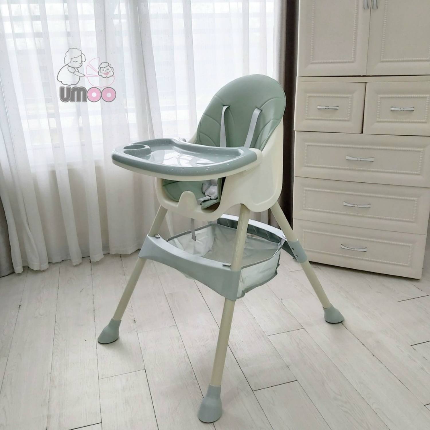 Ghế ăn dặm Umoo có đệm ( có bánh xe và không bánh xe)