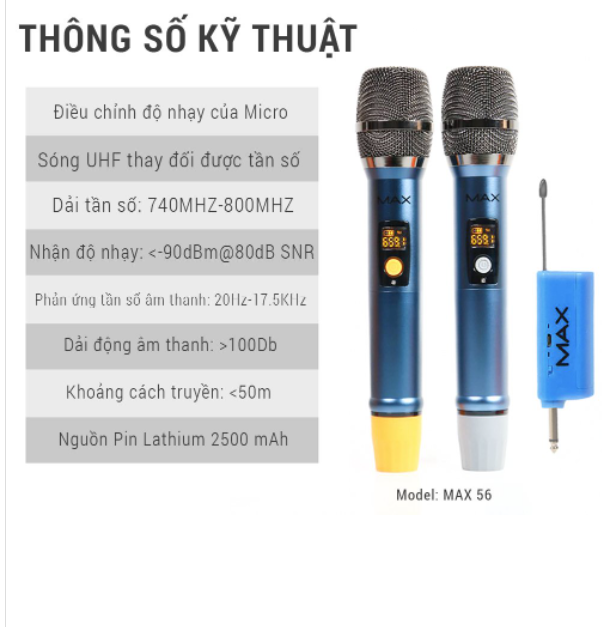 Trọn bộ sản phẩm Micro Không dây Max 21, Max 32, Max 39, Max 56 siêu phẩm