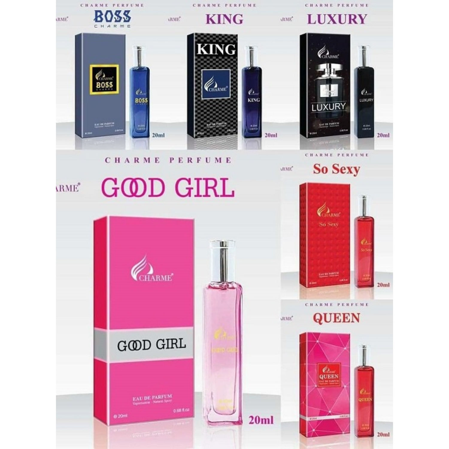 Nước hoa Unisex 20ml các loại (GOOD GIRL, QUEEN, BOSS, LUXURY, KING, SO SEXY)