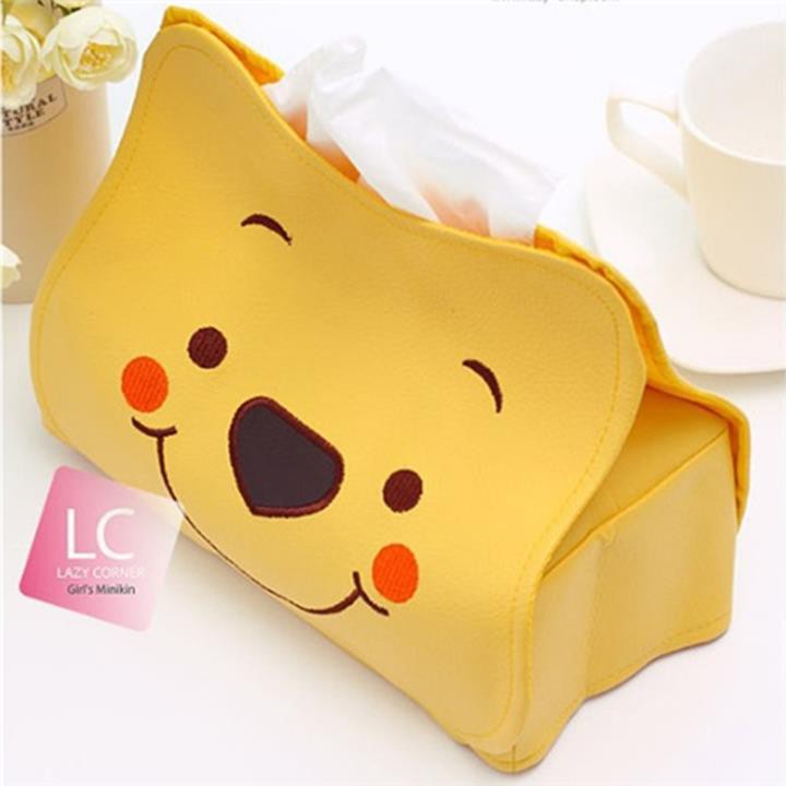 Túi đựng khăn giấy giả da hình gấu Pooh xinh xắn