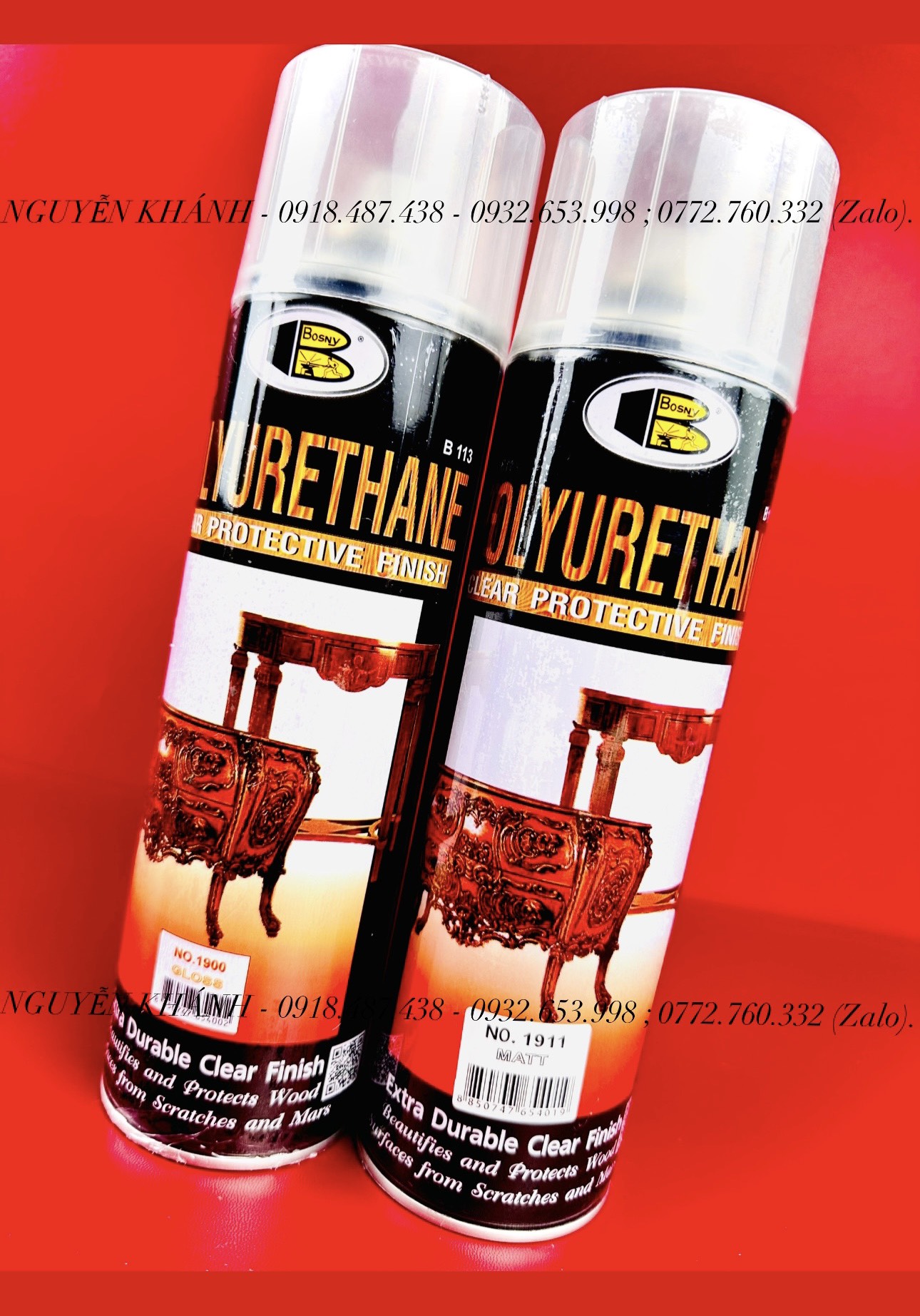 Sơn xịt bóng gỗ PU Polyurethane Bosny