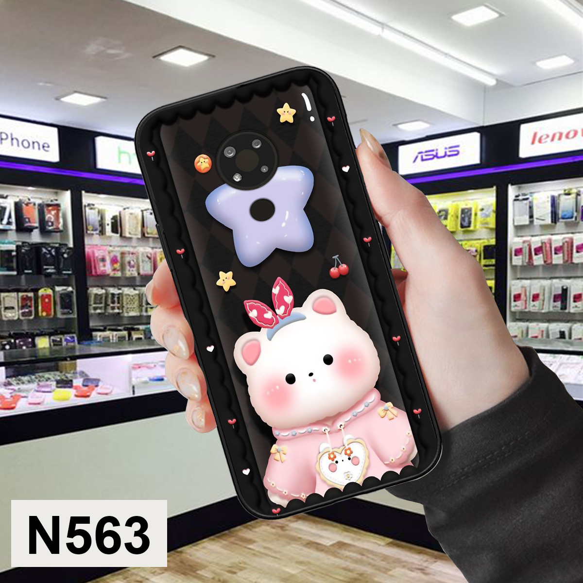 Ốp nokia nokia 3.4 / nokia 8.3 in hình gấu 3d sêu dễ thương cute