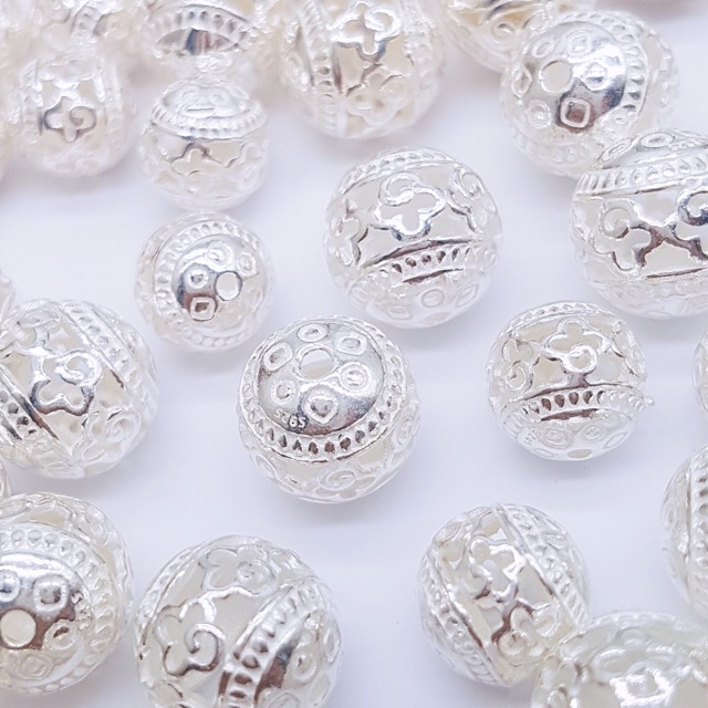 [S925] Charm bi bạc họa tiết vân mây - MH074