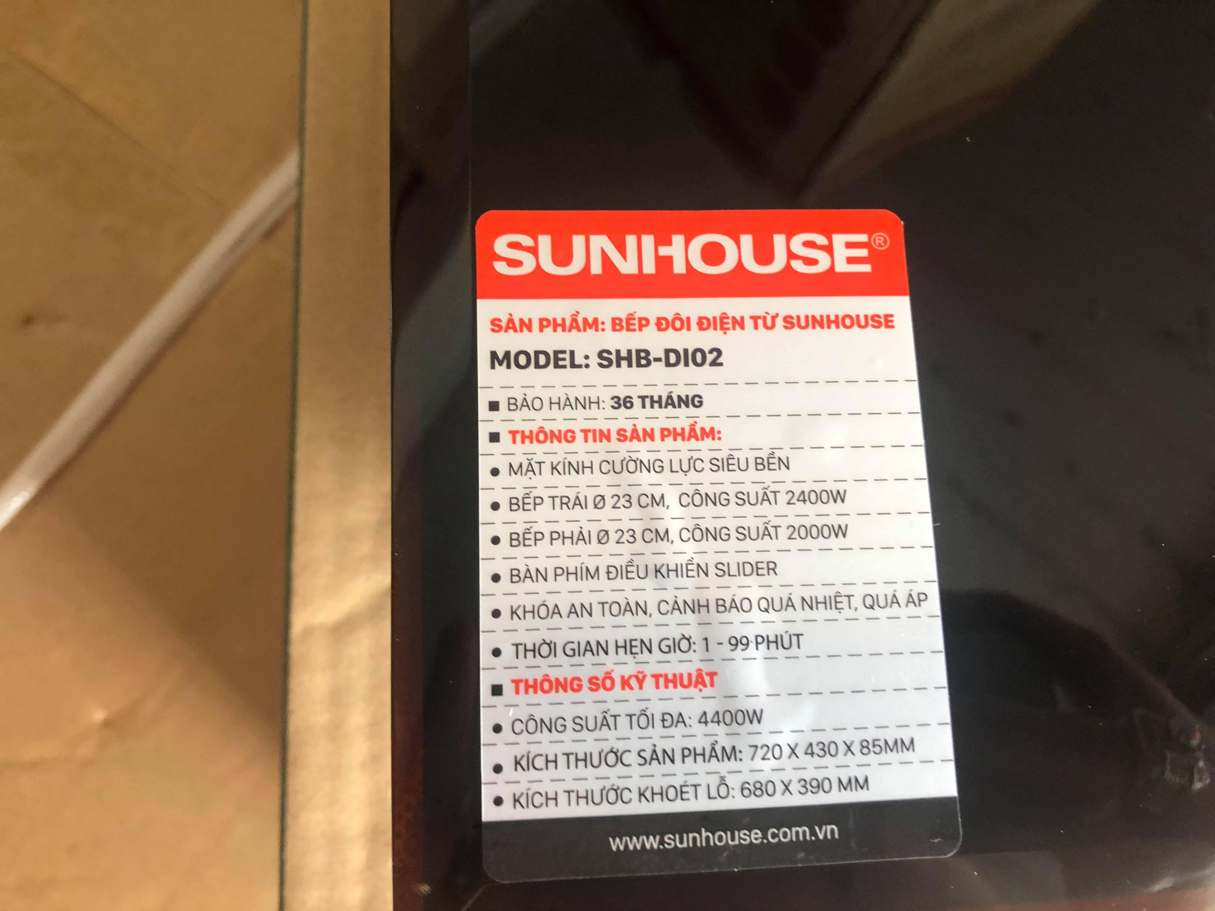 Bếp điện từ sunhouse shb di02