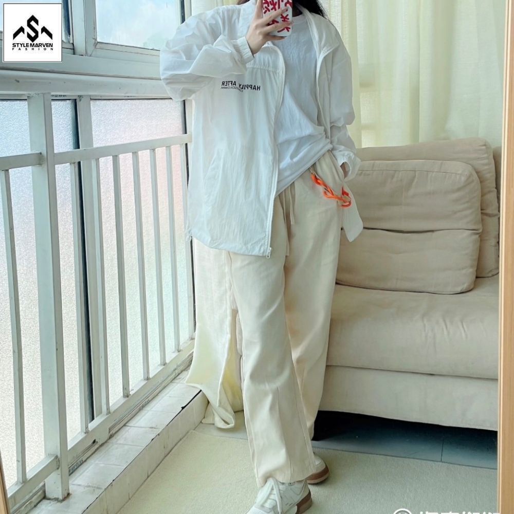 Mẫu mới quần jogger nam nữ dáng rộng thể thao dây kéo cá tính jogger nam 004c