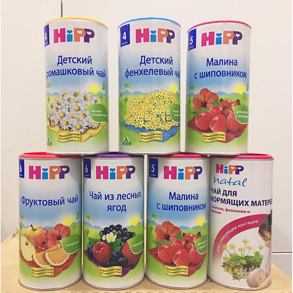 Trà hoa quả HIPP hàng Nga đủ vị 12 2021 - 4M hoa cúc đêm