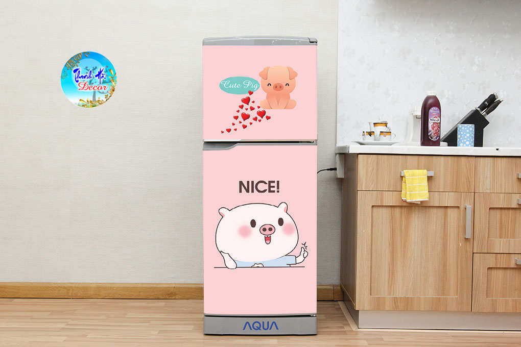 [HCM]Decal dán trang trí tủ lạnh siêu cute
