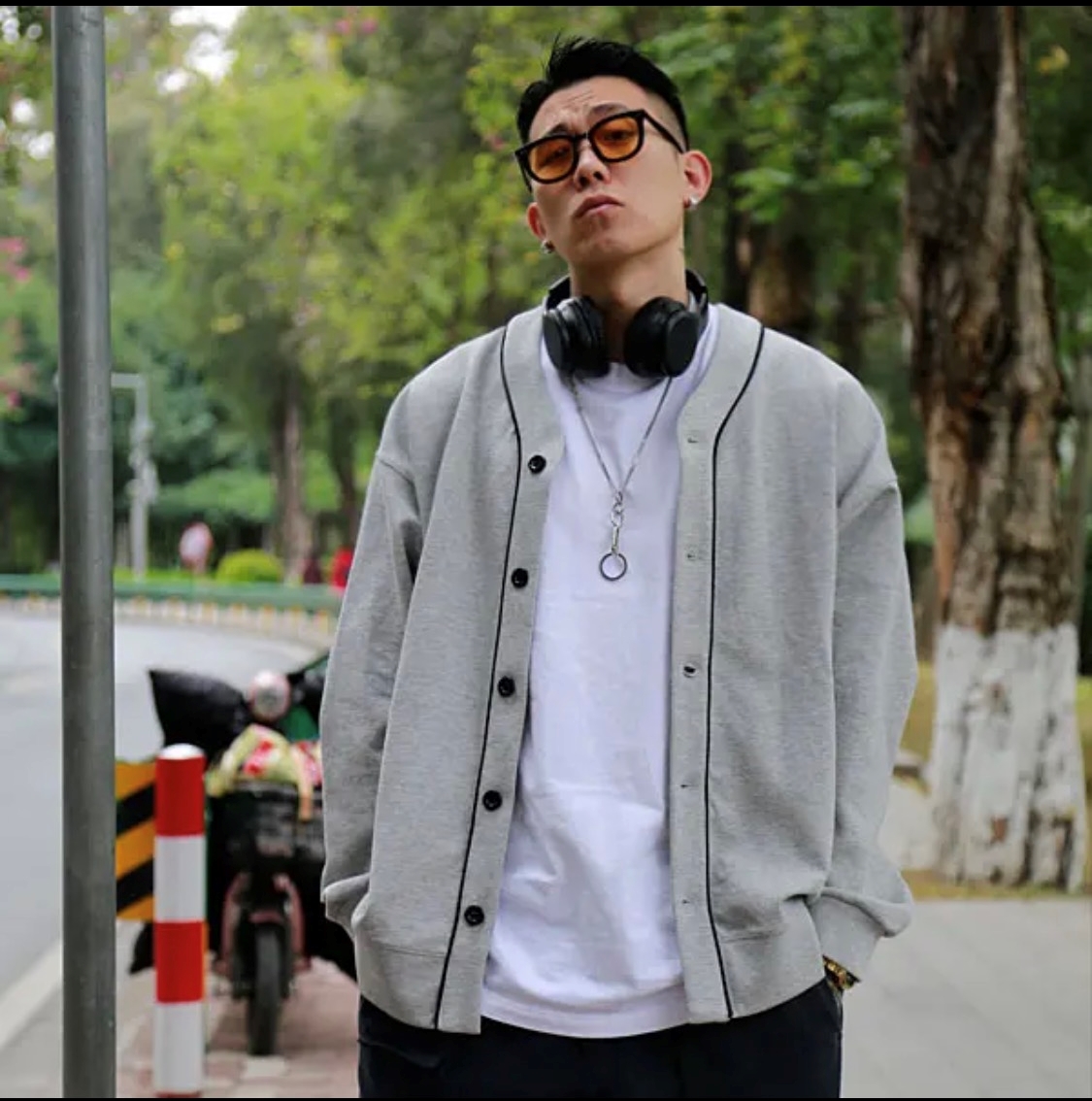 Áo khoác cardigan xám