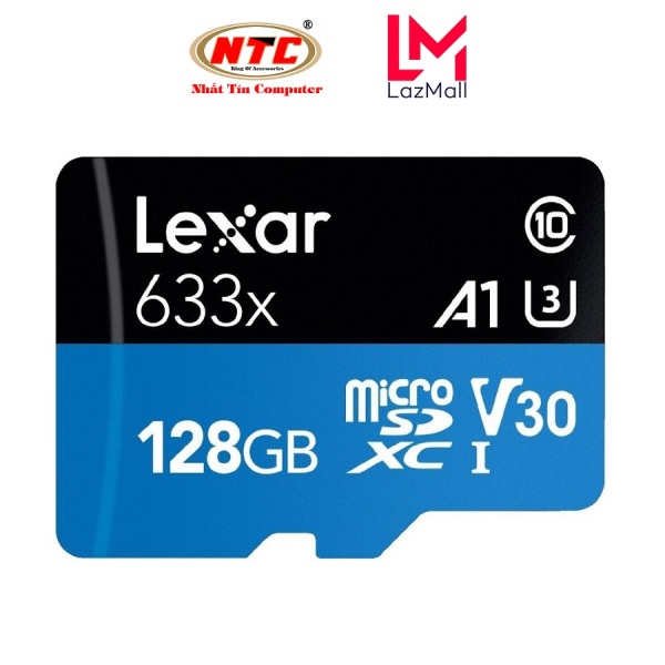 Thẻ nhớ MicroSDXC Lexar 128GB 633x A1 V30 U3 4K 95MB/s (Xanh) - Không Box
