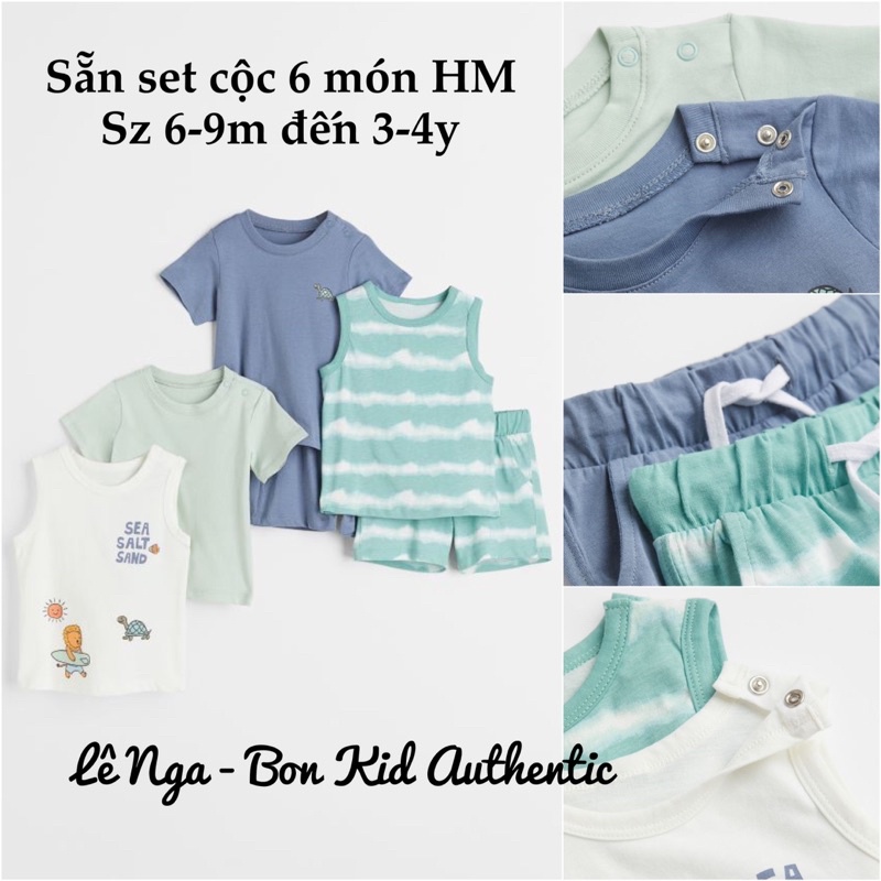 Set bộ 6 món hm us/es sz từ 6-9m đến 3-4y