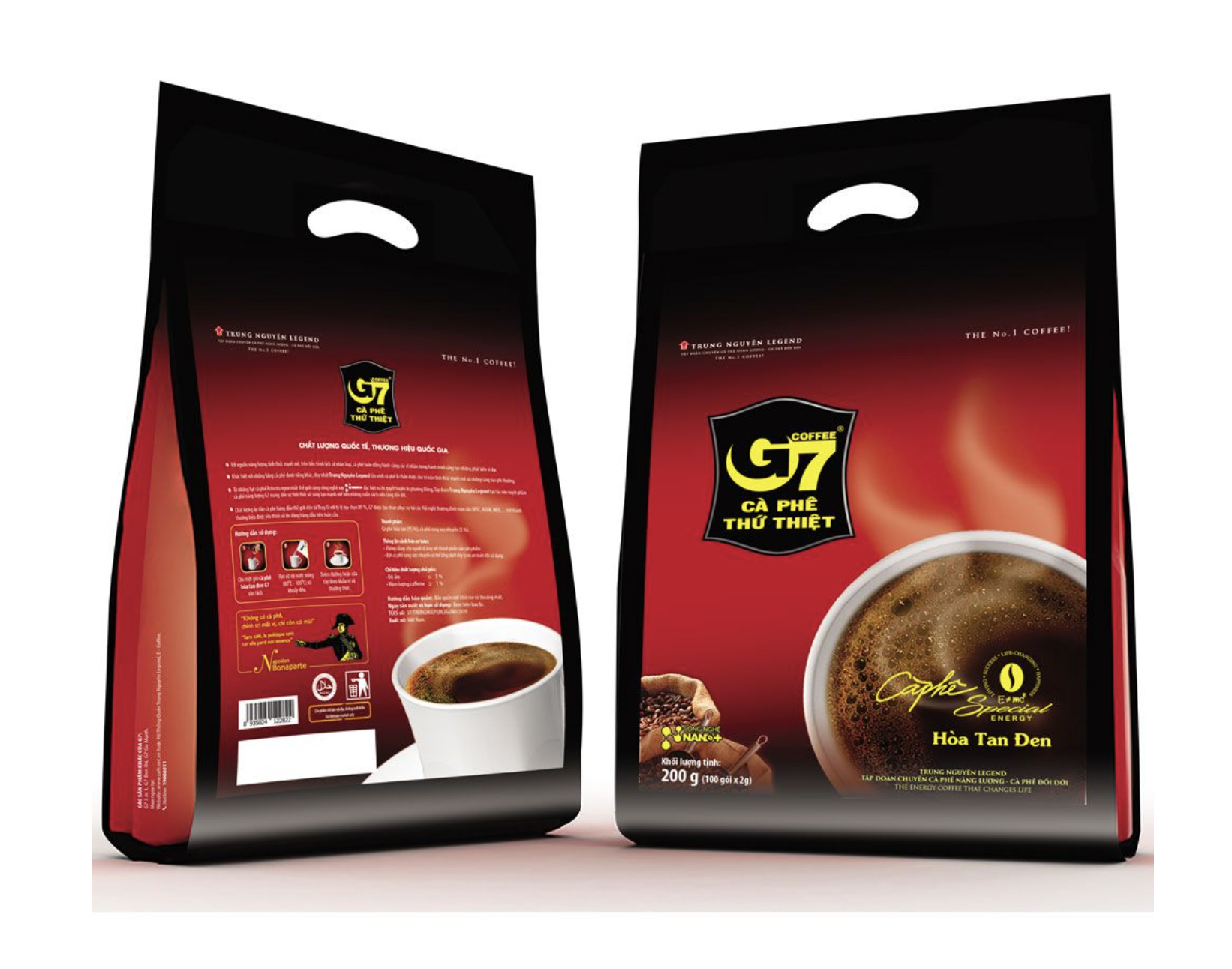 Cà phê G7 hòa tan đen - Bịch 100 sachets