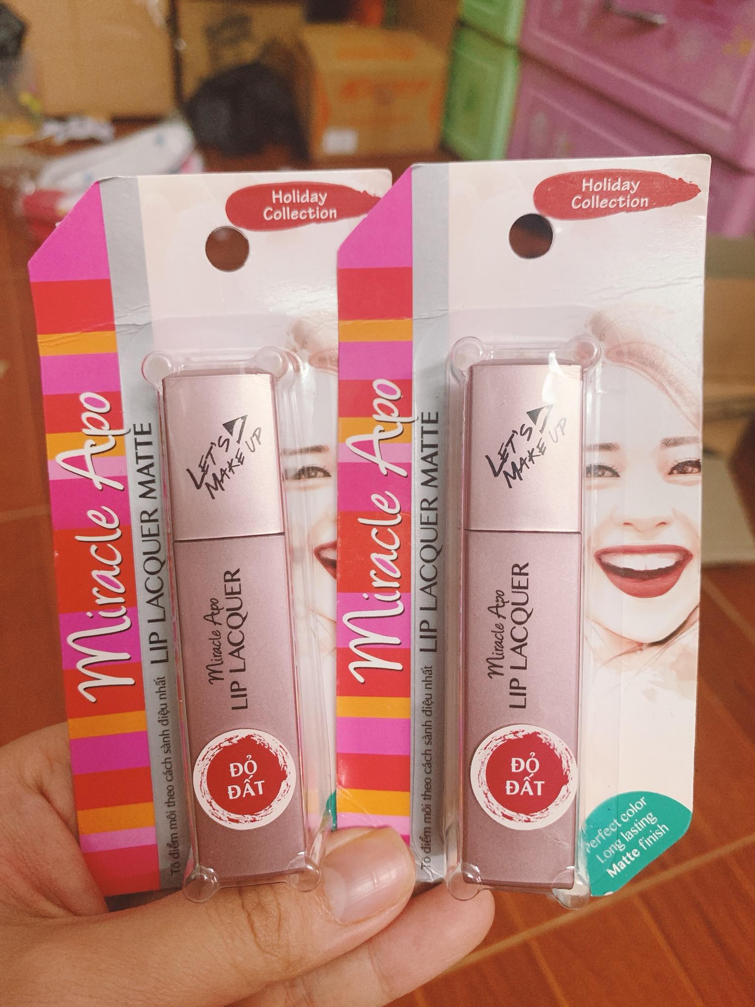 Son kem lì Miracle Apo Lip Lacquer Matte - Holiday Collection
