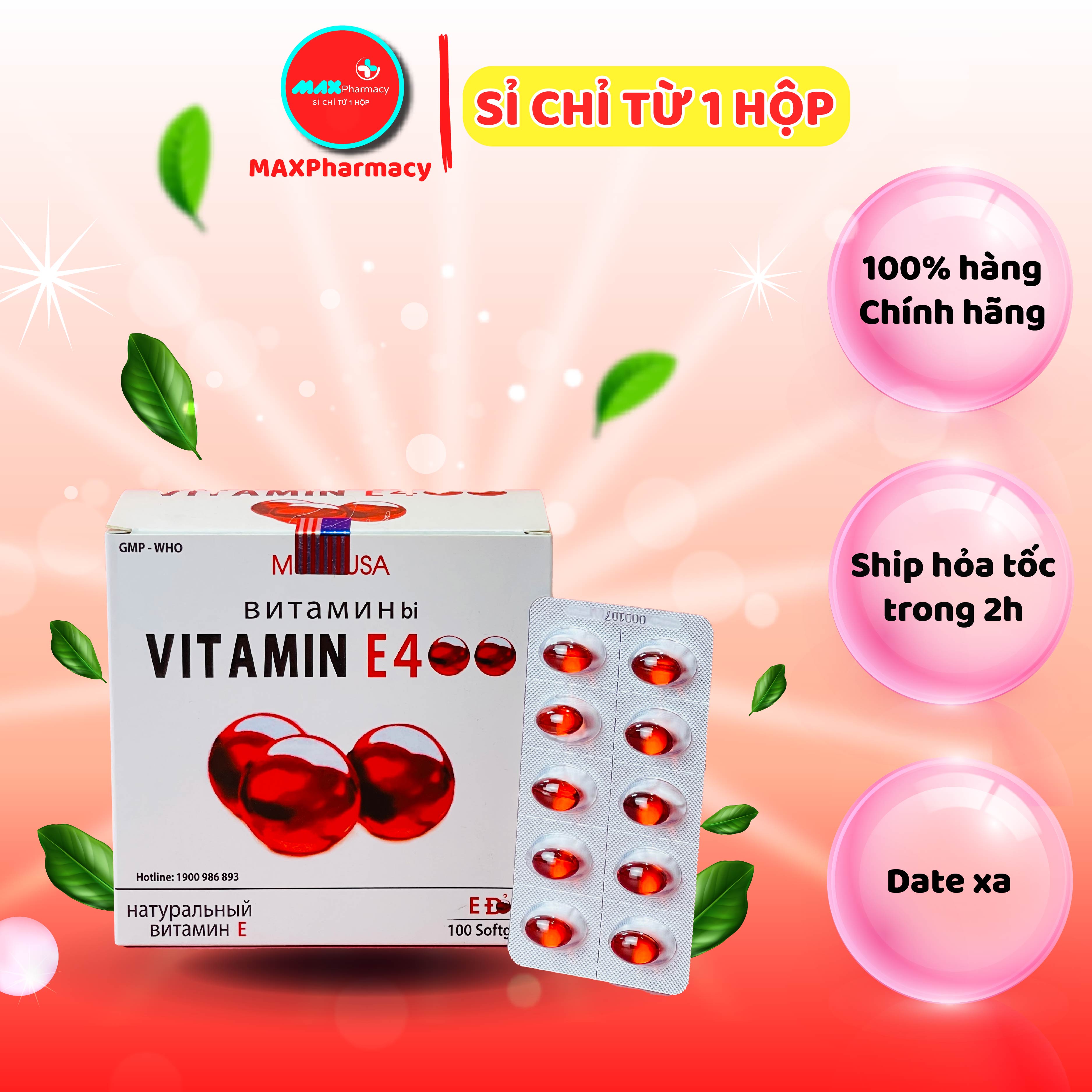 Vitamin E đỏ Mediusa Vitamin E 400 - Minpharmacy
