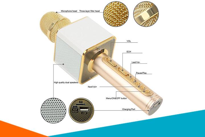 Micro Karaoke Kèm Loa Bluetooth SD08 Âm Thanh Cực Đỉnh