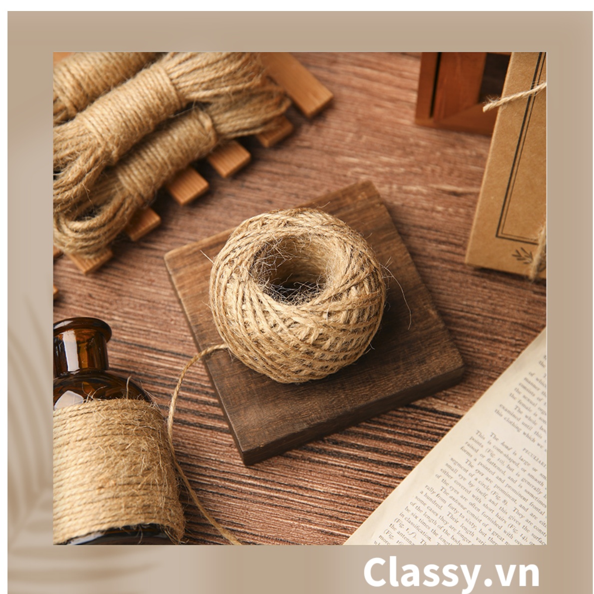 Classy 10m dây thừng gai dùng trang trí, treo ảnh, gói quà, làm đồ thủ công [PK337]