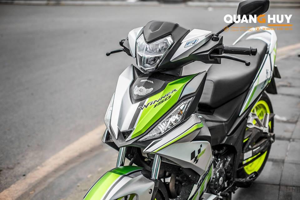 tem trùm xe máy winner chế đẹp - giá rẻ - tem trắng sọc xanh lá cây