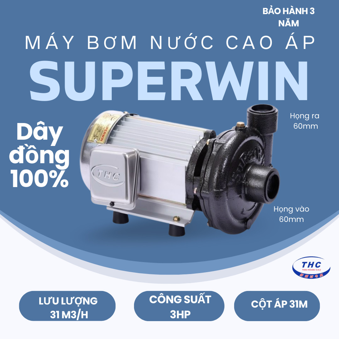 Máy bơm nước cao áp superwin 3hp - spw 2200