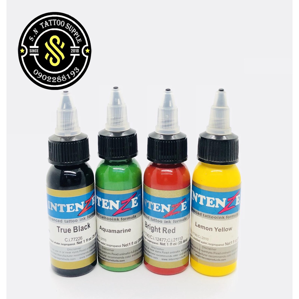 Mực xăm hình intenZ [Tặng quà + Freeship]  Mực xăm hình intenze( sét 4 màu )